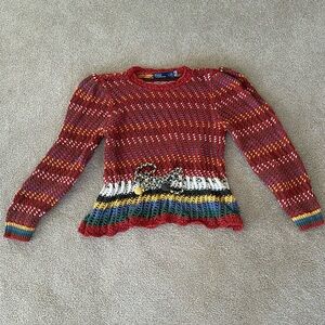 Polo Ralph Lauren loose knit multi colored cotton sweater